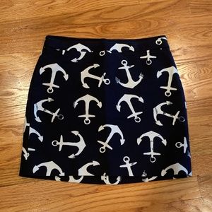 J Crew Dizzy Anchors Postage Mini Skirt